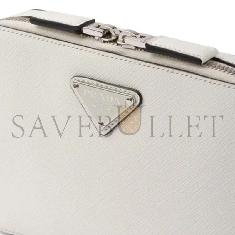 PRADA WHITE BRIQUE CROSSBODY BAG 2VH173 (19*11.5*3.5cm)